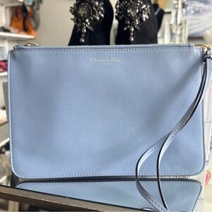 Dior Light Blue Clutch Wristlet